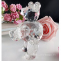 Clear crystal teddy bear figurine for gift and decoration